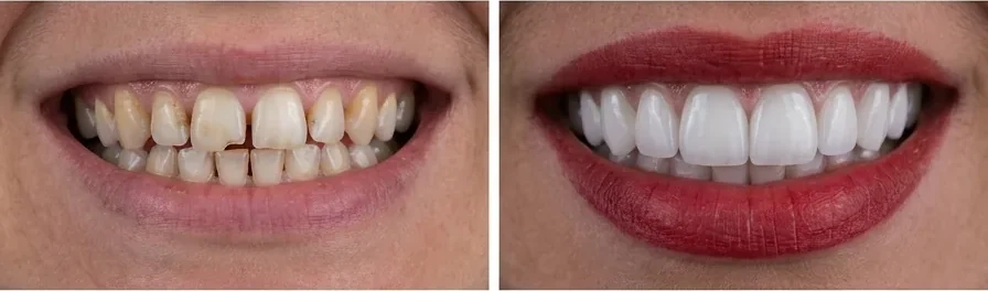 Caso de estética dentária — antes e depois